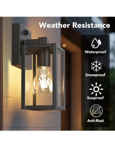 Lámparas de Pared Exterior PARTPHONER Dusk to Dawn 2-Pack 2