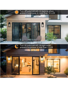 Lámpara de Pared Exterior SHINE HAI con Sensor Dusk to Dawn 2