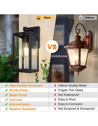 Lámpara de Pared Exterior SHINE HAI con Sensor Dusk to Dawn