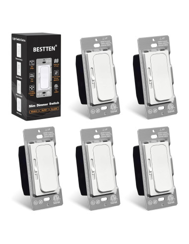 Interruptor Regulador BESTTEN 5 Pack 15A 120V LED CFL Incandescente