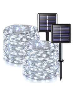 Luces de Cadena Solares JMEXSUSS 2 Paquetes 100 LED 10M