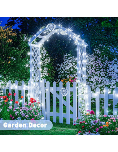 Luces de Cadena Solares JMEXSUSS 2 Paquetes 100 LED 10M