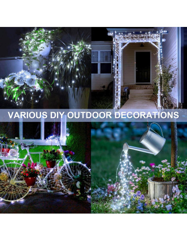 Luces de Cadena Solares JMEXSUSS 2 Paquetes 100 LED 10M