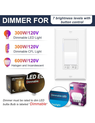 Interruptor Regulador de Luz Greencycle 2 Pack 300W LED/CFL