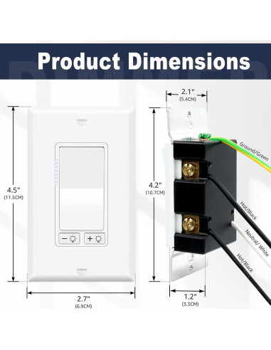 Interruptor Regulador de Luz Greencycle 2 Pack 300W LED/CFL