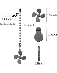 Extensor de Cadena de Tirar para Ventilador de Techo SUR-CIEL 4 Piezas 2