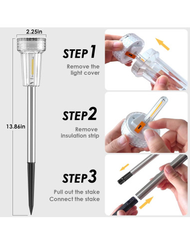 Luces Solares de Jardín Mancra, Paquete de 8, 2700K Blanco Cálido