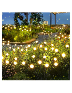 Luces Solares de Jardín LETMY - Paquete de 4, 32 LED, IP65