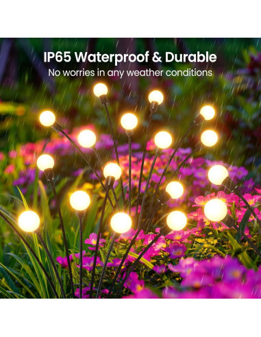 Luces Solares de Jardín LETMY - Paquete de 4, 32 LED, IP65