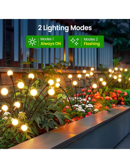 Luces Solares de Jardín LETMY - Paquete de 4, 32 LED, IP65