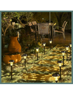 Luces Solares GIGALUMI Paquete de 8 LED Impermeables 3500K 2