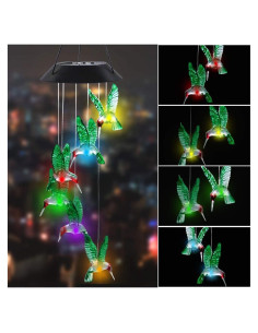 Carillón de Viento LED Solar MorTime Colibrí 63.5 cm