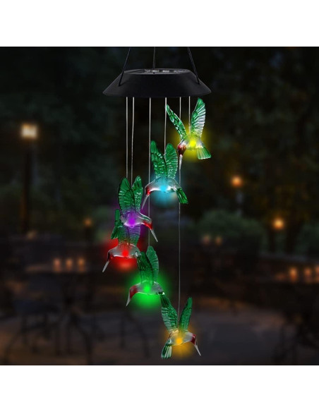 Carillón de Viento LED Solar MorTime Colibrí 63.5 cm