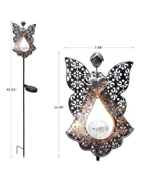 Luces Solares de Estaca Kaixoxin Ángel para Jardín 108 cm