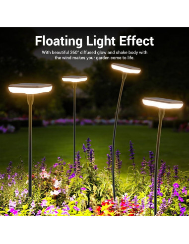 Luces Solares para Jardín Exterior Ainostone - Paquete de 4