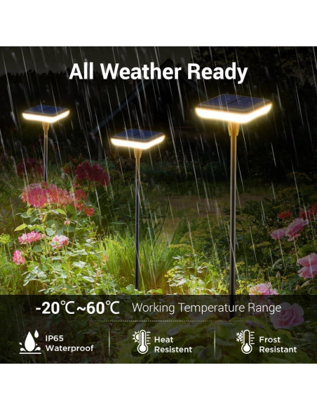 Luces Solares para Jardín Exterior Ainostone - Paquete de 4