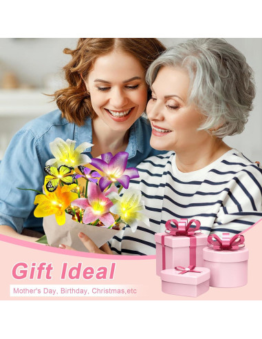 Luces de Jardín Solar Ostritec, 4 Lirios con Mariposas