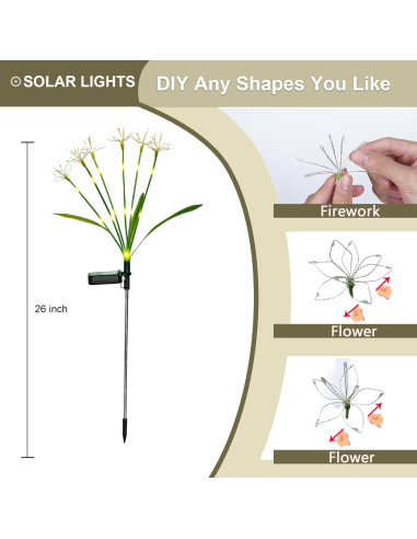 Luces de Jardín Solares Quanzhou - Paquete de 2, IP65, 2 Modos