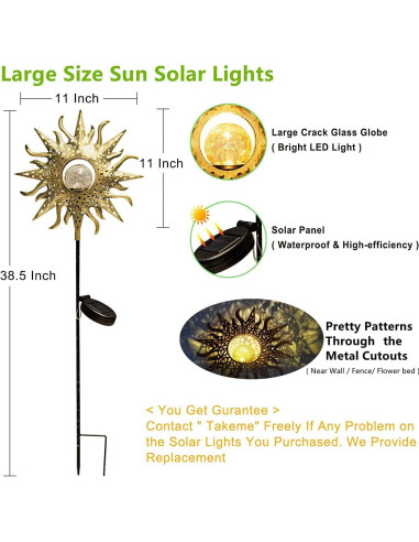 Luces Solares TAKEME para Jardín Exterior Decorativas 98.4cm