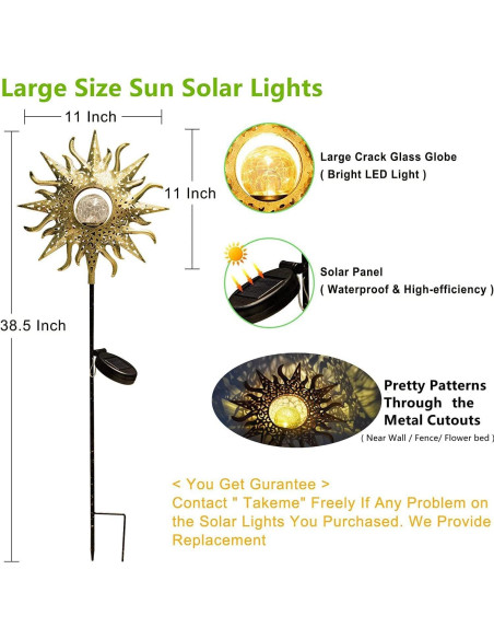 Luces Solares TAKEME para Jardín Exterior Decorativas 98.4cm