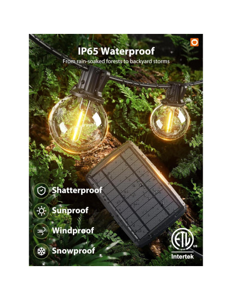 Luces de Cadena Solares Addlon 30.48m con Control Remoto 54 LED