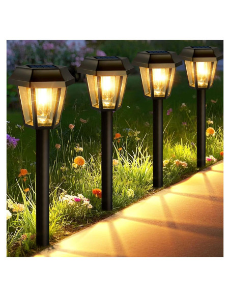 Luces Solares Exteriores Blansong 8 Unidades 3000K Impermeables