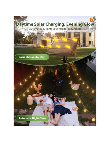 Luces de Cadena Solares Addlon 30.48m con Control Remoto 54 LED