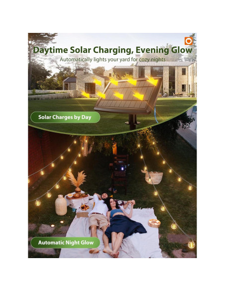 Luces de Cadena Solares Addlon 30.48m con Control Remoto 54 LED