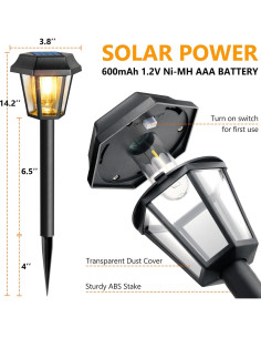 Luces Solares Exteriores Blansong 8 Unidades 3000K Impermeables 2