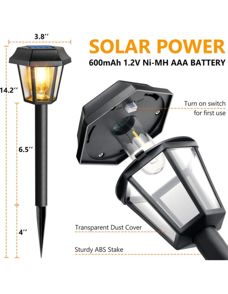 Luces Solares Exteriores Blansong 8 Unidades 3000K Impermeables