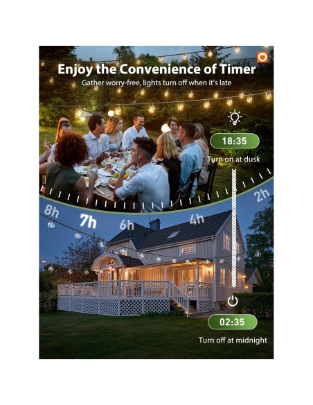 Luces de Cadena Solares Addlon 30.48m con Control Remoto 54 LED