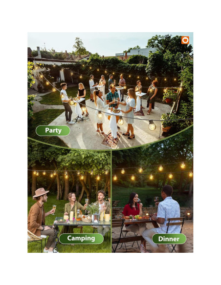 Luces de Cadena Solares Addlon 30.48m con Control Remoto 54 LED