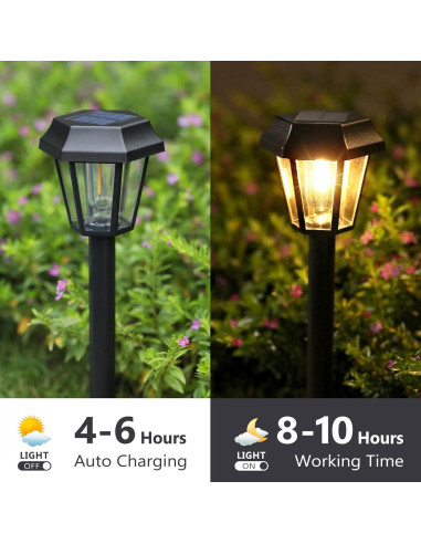 Luces Solares Exteriores Blansong 8 Unidades 3000K Impermeables