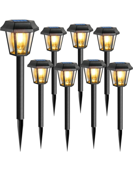 Luces Solares Exteriores Blansong 8 Unidades 3000K Impermeables