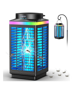 Zapper de Insectos Inalámbrico 4200V con Luz LED Azul - IP67