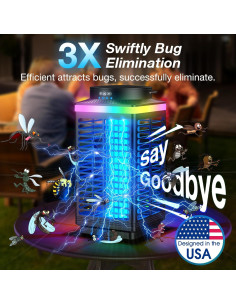 Zapper de Insectos Inalámbrico 4200V con Luz LED Azul - IP67 2