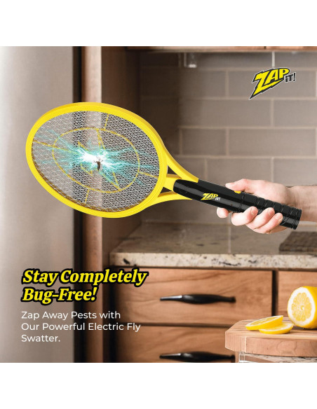 Raqueta eléctrica mata insectos Partyreal 3500V con 2 baterías AA