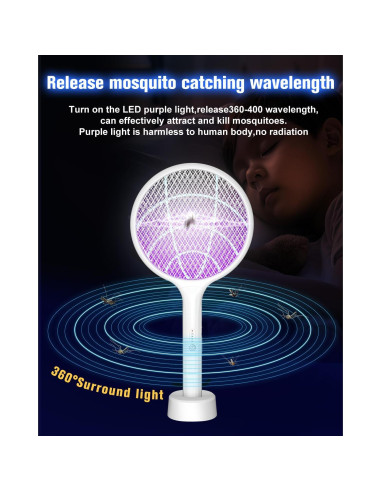 Raqueta Eléctrica DEEZEE 2Pack para Moscas y Mosquitos 4000V