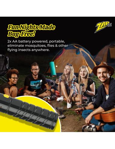 Raqueta eléctrica mata insectos Partyreal 3500V con 2 baterías AA