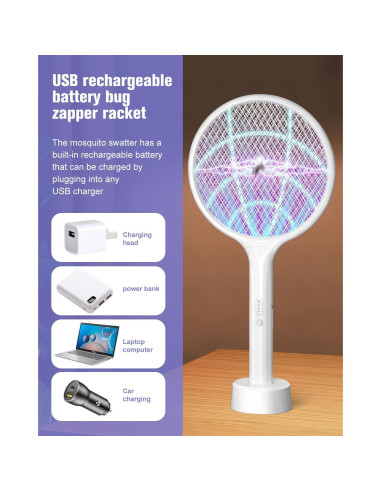 Raqueta Eléctrica DEEZEE 2Pack para Moscas y Mosquitos 4000V