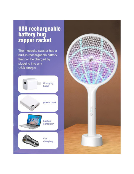 Raqueta Eléctrica DEEZEE 2Pack para Moscas y Mosquitos 4000V
