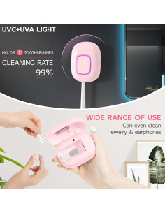 Estuche Desinfectante para Cepillos de Dientes HKTSC-PINK Rosa 2