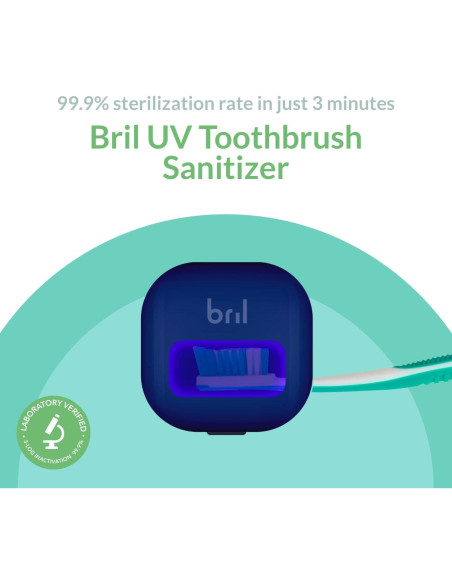 Desinfectante de Cepillos de Dientes Bril UV-C Portátil Azul y Blanco
