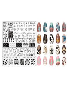 Juego de Plantillas de Estampado de Uñas JarThenaAMCS 4 Piezas