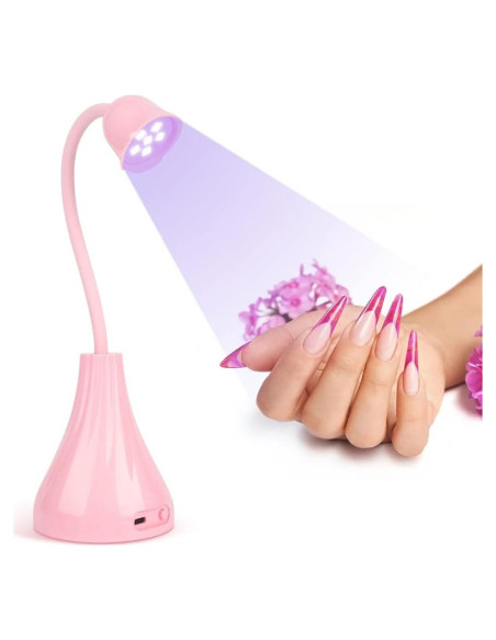 Lámpara de Uñas LED UV XSMNER Rosa 18W Inalámbrica 360
