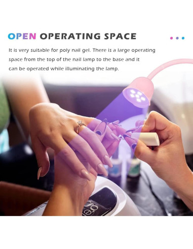 Lámpara de Uñas LED UV XSMNER Rosa 18W Inalámbrica 360