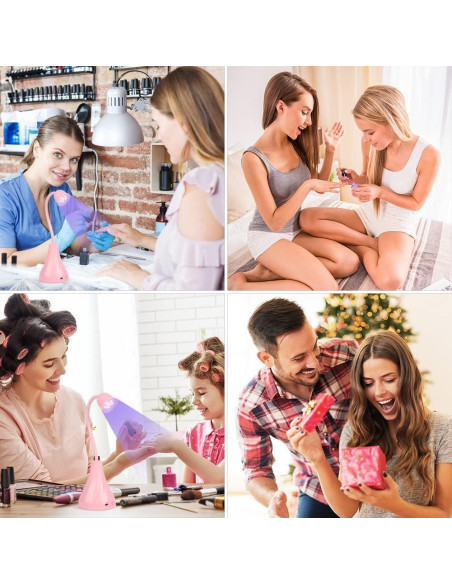 Lámpara de Uñas LED UV XSMNER Rosa 18W Inalámbrica 360