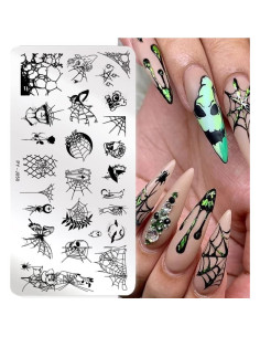 Kit 6 Placas Estampado Uñas Halloween OCOUYVD Acero Inoxidable 2