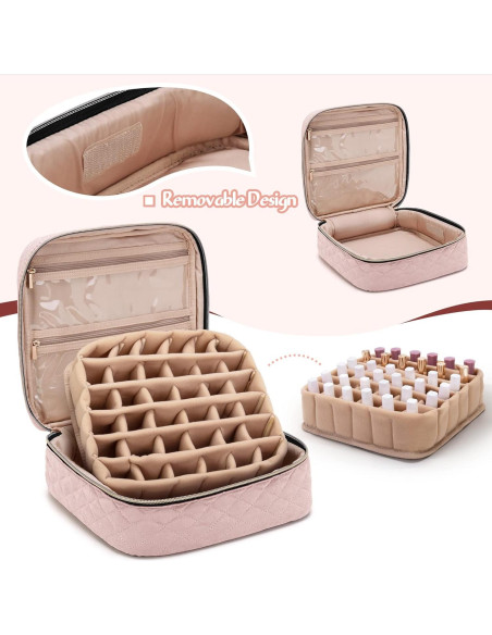 Bolsa de Transporte para Esmalte de Uñas YARWO Rosa 36 Botellas