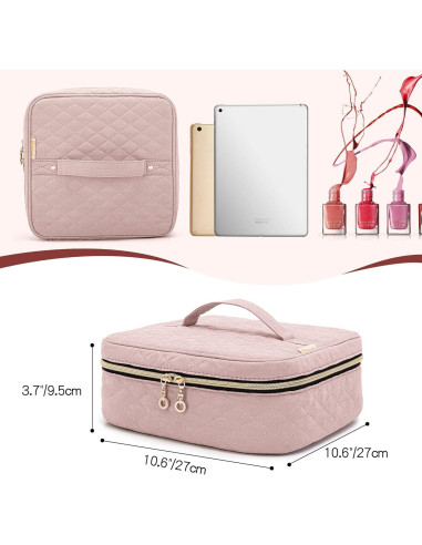 Bolsa de Transporte para Esmalte de Uñas YARWO Rosa 36 Botellas